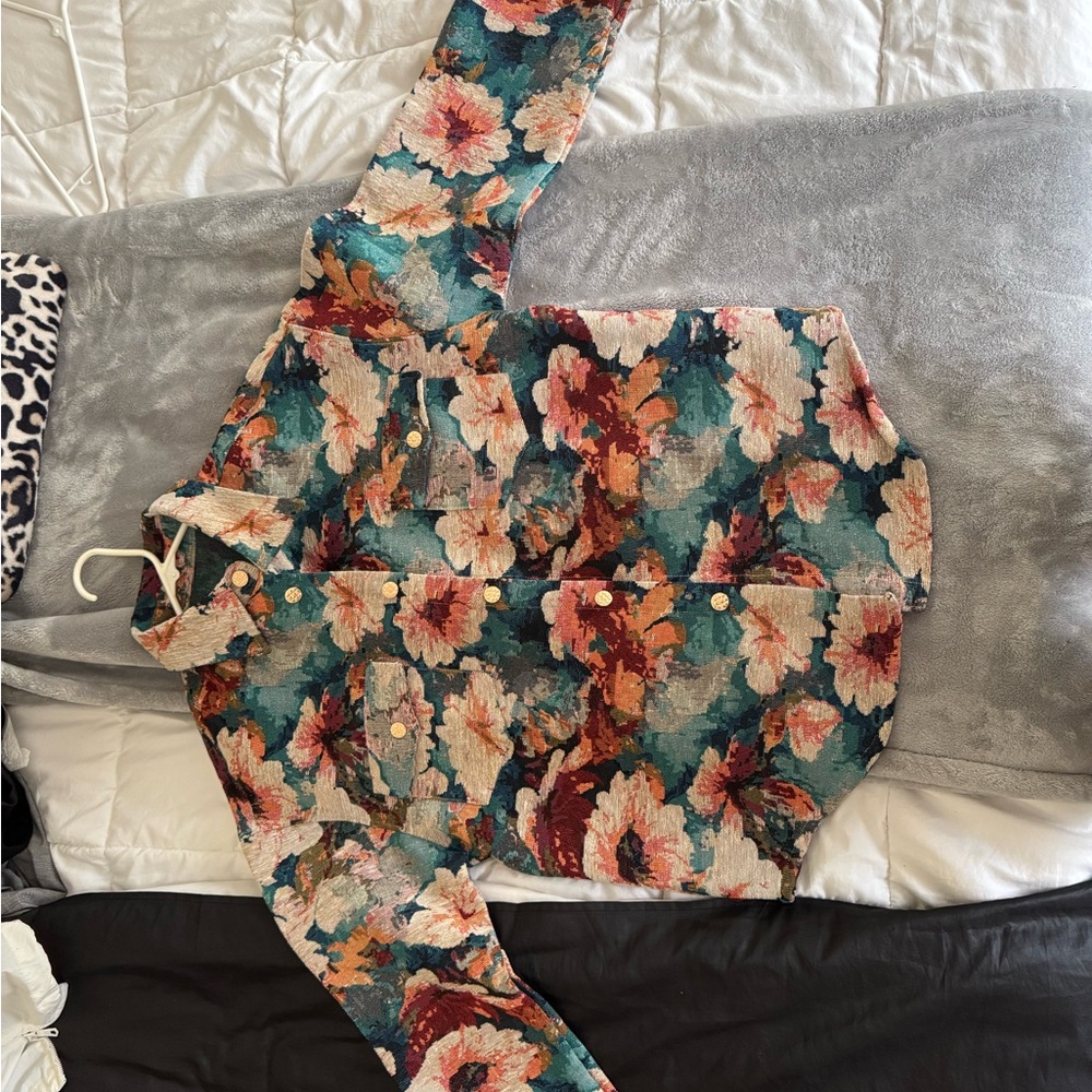 NFINITY Green and Brown Patterned Fabric